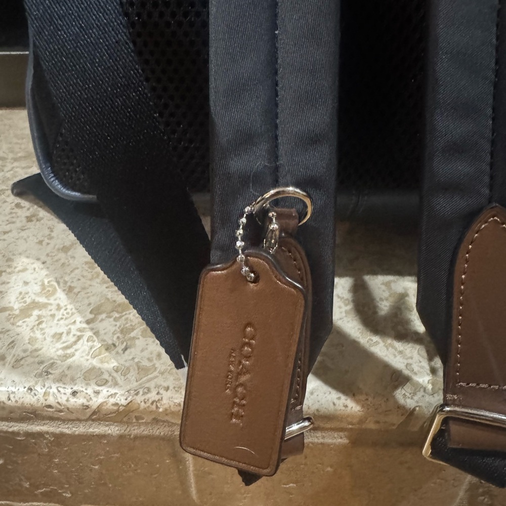 Coach Brown Backpack with Monogram Design and Rounded Top - Picture 10 of 11